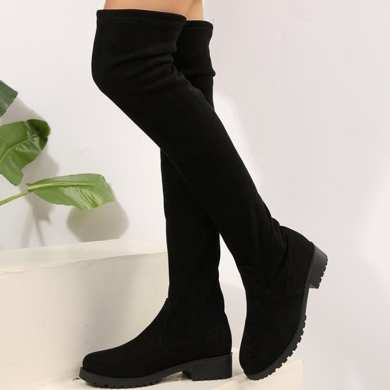 Sock Boot Women - Damskie kozaki za kolano, elastyczne, imitacja