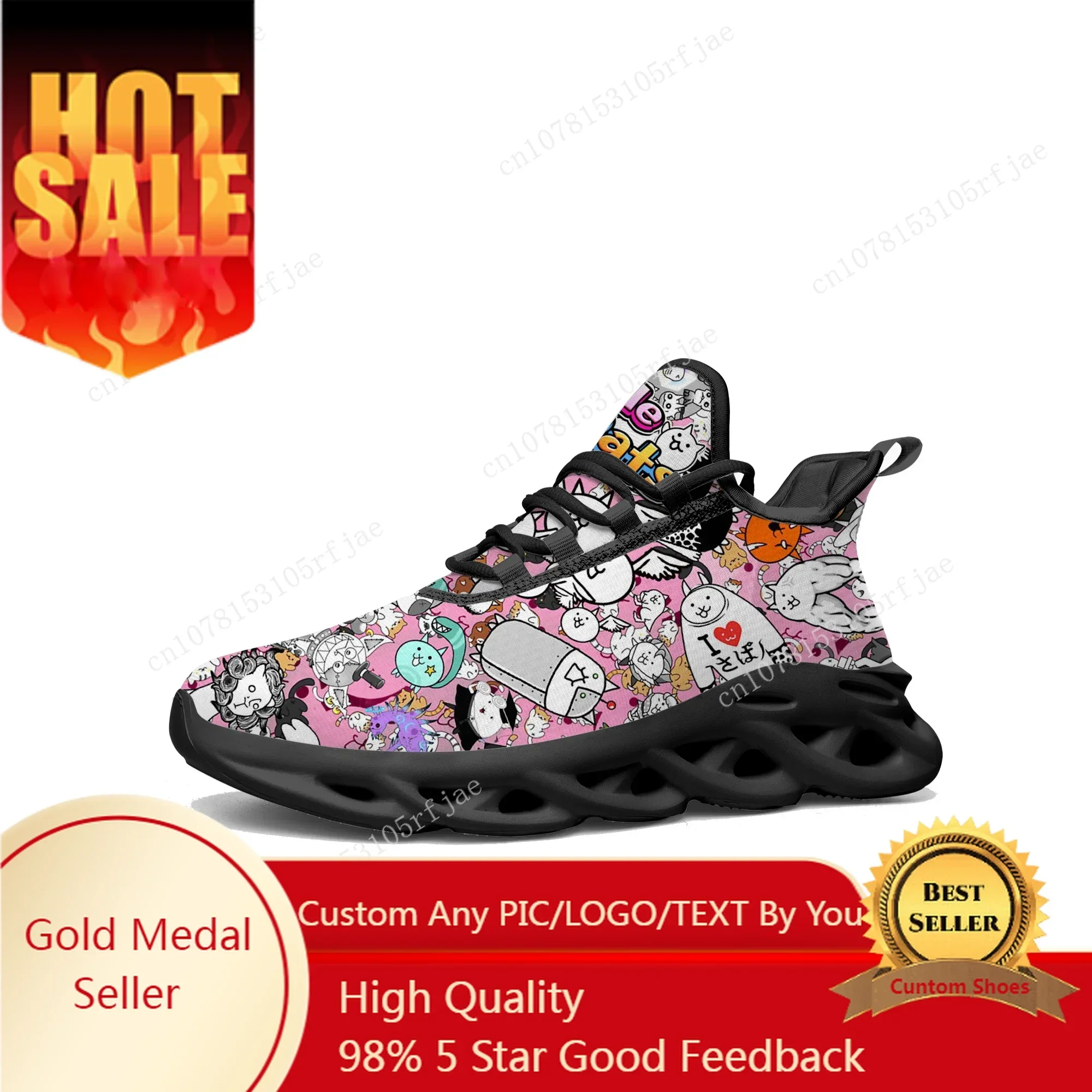 Women Shoes Sneakers - Buty sportowe Battle Cats, płaskie sneakersy,