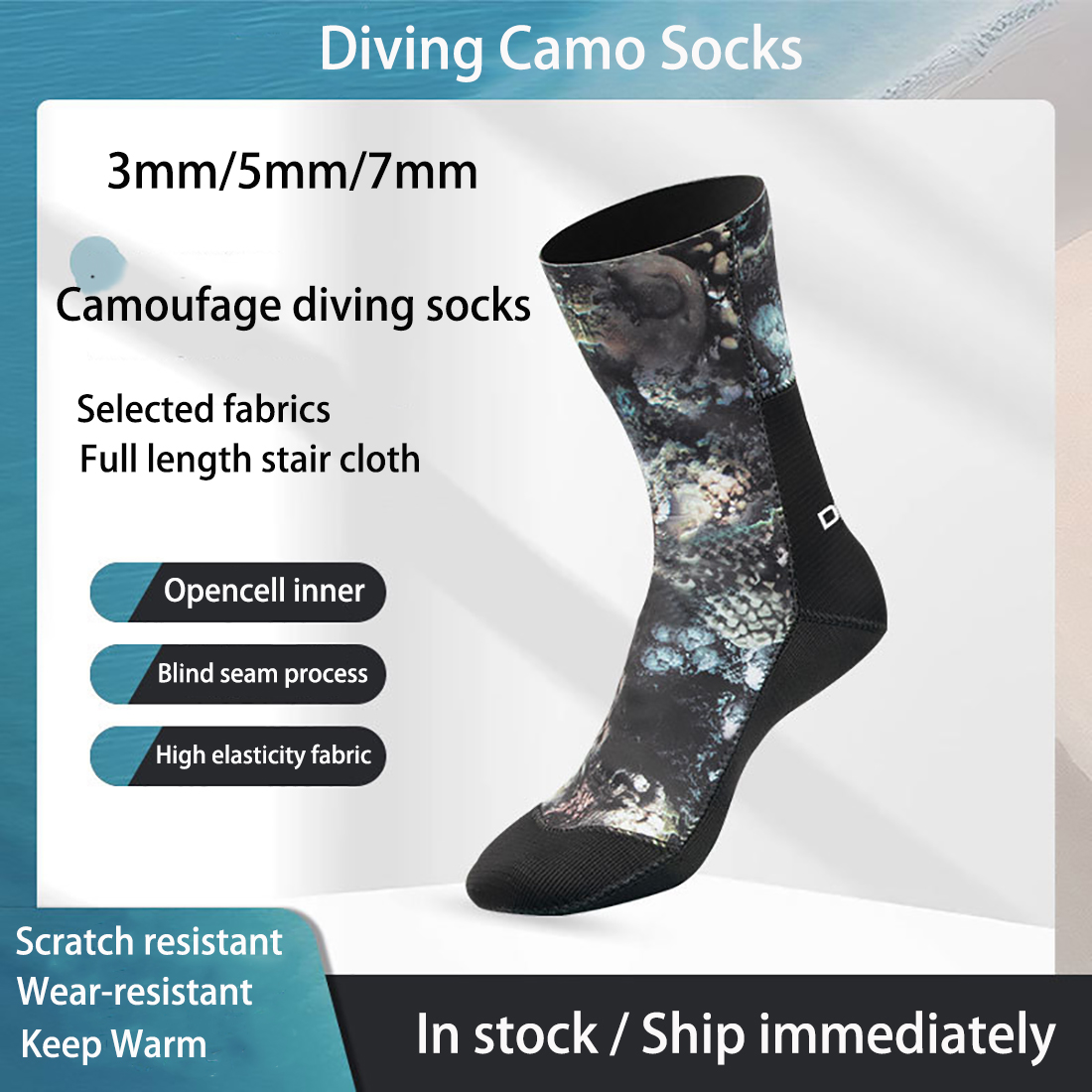 Women'S Shoes For Neuropathy - 3/5/7mm neoprenowe skarpetki do nurkowania Camo