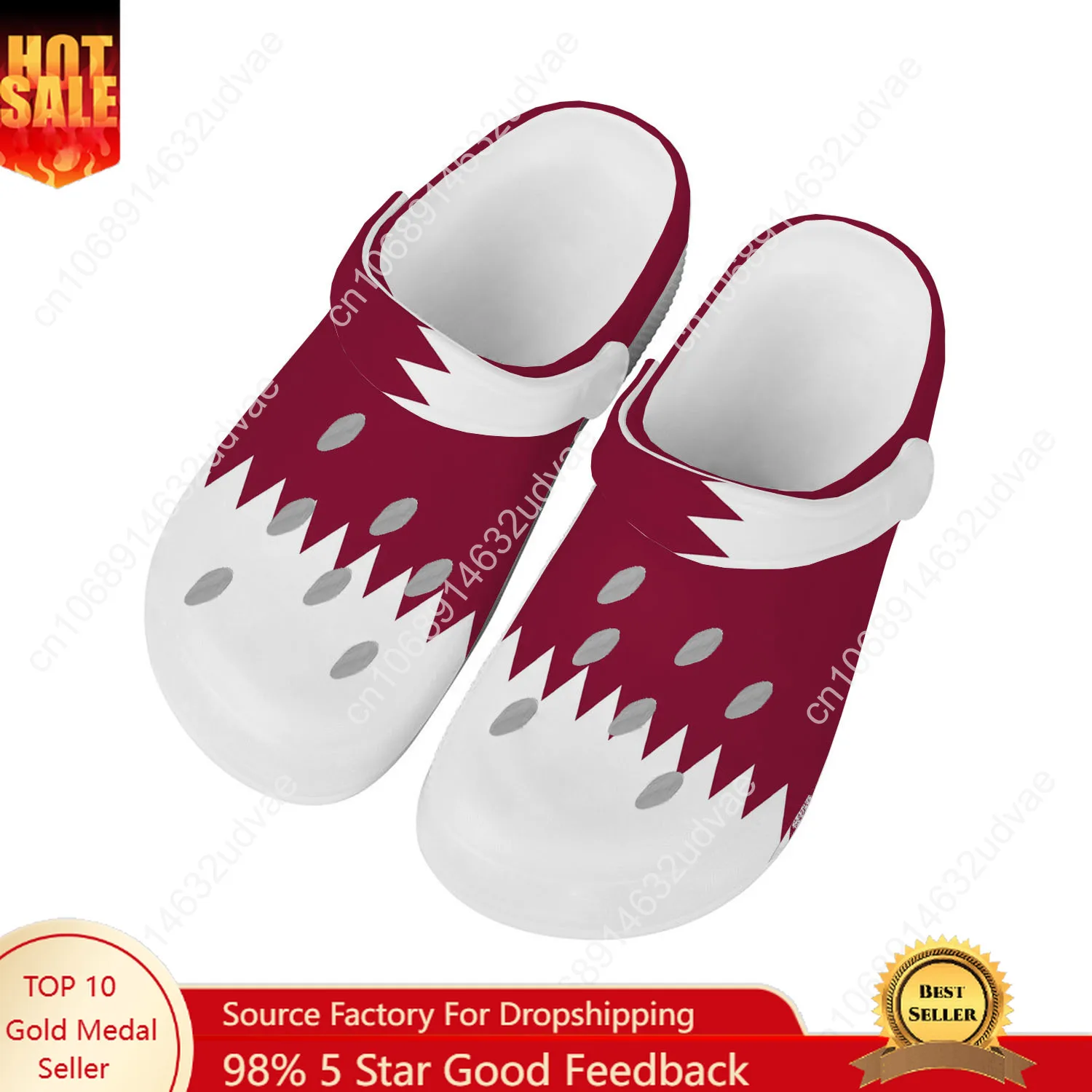 Women Shoes Qatar - Klapki wodne z flagą Kataru męskie