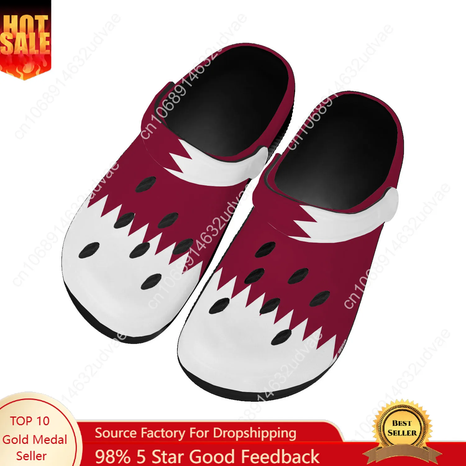 Women Shoes Qatar - Klapki wodne z flagą Kataru męskie