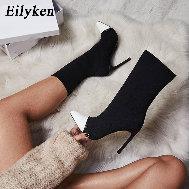 Sock Boot Women - Eilyken rozciągliwa tkanina krótkie botki damskie