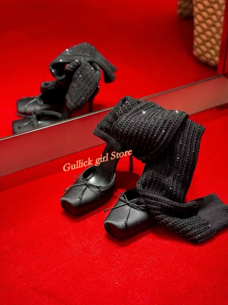 Czerwone dzianinowe botki z kw – Sock Boot Women recenzja i cena